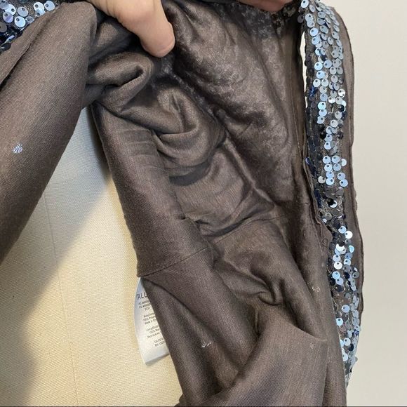 Aritzia Talula Silver Grey Sequin Tank Top Low Back - Picture 8 of 11